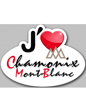 j'aime Chamonix-Mont-Blanc (15x11cm) - Sticker/autocollant