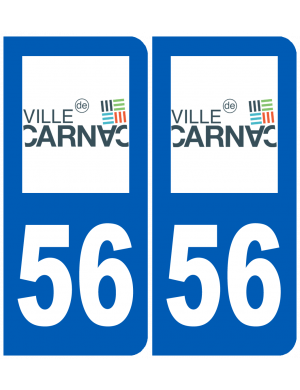 immatriculation Carnac 56 (2 stickers 10,2x4,6cm) - Sticker/autocollant
