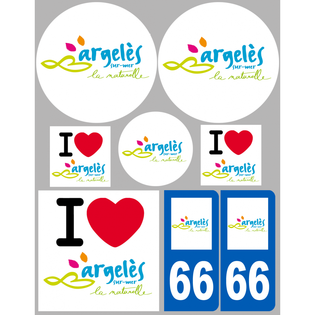 Argelès-sur-Mer (8 autocollants variés) - Sticker/autocollant