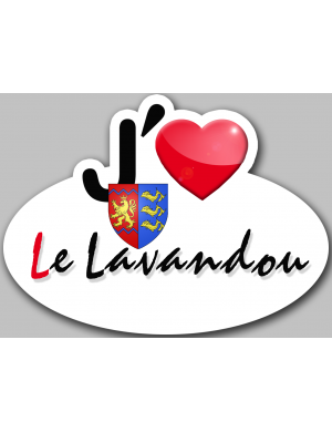 j'aime Le Lavandou (15x11cm) - Sticker/autocollant