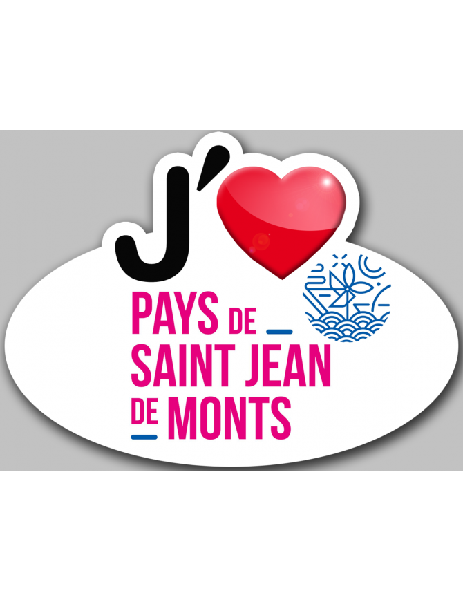 j'aime Le Pays de Saint-Jean-de-Monts (15x11cm) - Sticker/autocollant j'aime Le Pays de Saint-Jean-de-Monts (15x11cm) - Sticker/autocollant