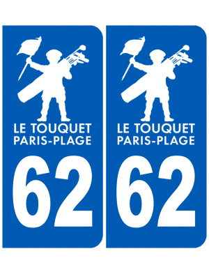 immatriculation Le Touquet-Paris-Plage 62 - Sticker/autocollant