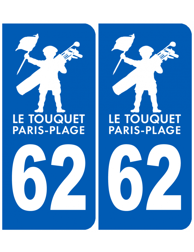immatriculation Le Touquet-Paris-Plage 62 - Sticker/autocollant immatriculation Le Touquet-Paris-Plage 62 - Sticker/autocollant