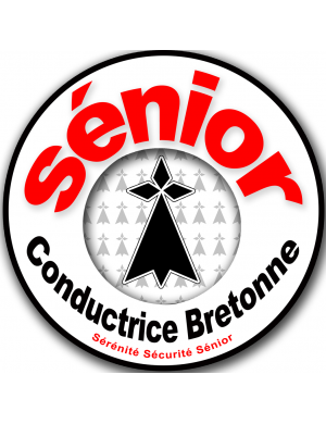 Conductrice Sénior Bretonne Hermine (15x15cm) - Sticker/autocollant