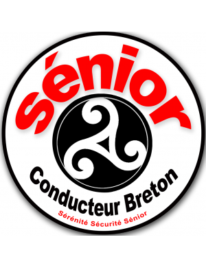 Conducteur Sénior Breton Hermine (10x10cm) - Sticker/autocollant