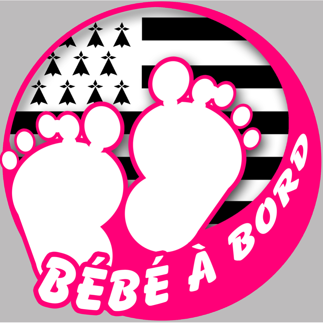 bébé à bord bretonne fille - 10cm - Sticker/autocollant