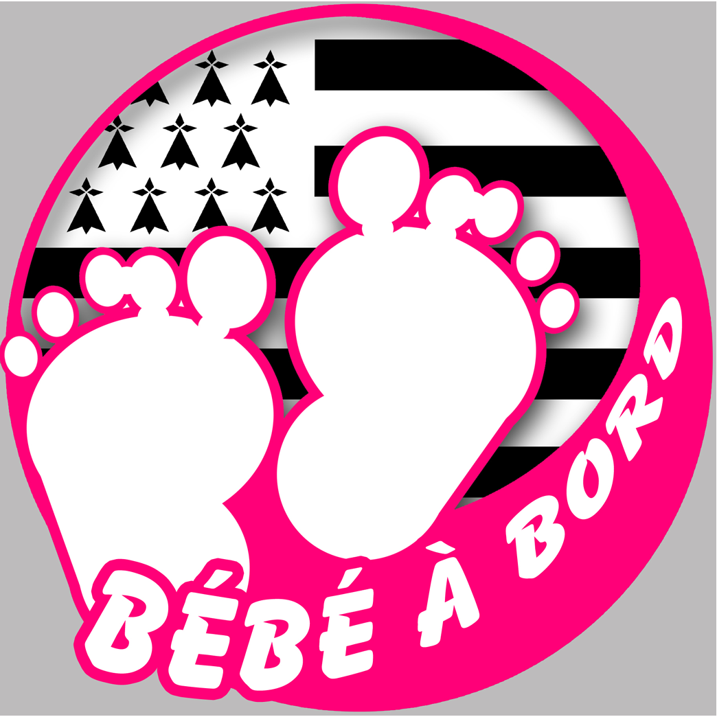 Autocollant 'Bébé à Bord' Style Breton - 10x10 Cm, Pour Intérieur/extérieur, Fabrication Française