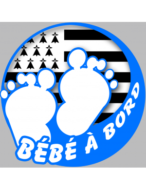 Bébé à bord breton garçon (15x15cm) - Sticker/autocollant