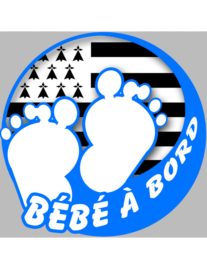 Bébé à bord breton garçon (15x15cm) - Sticker/autocollant