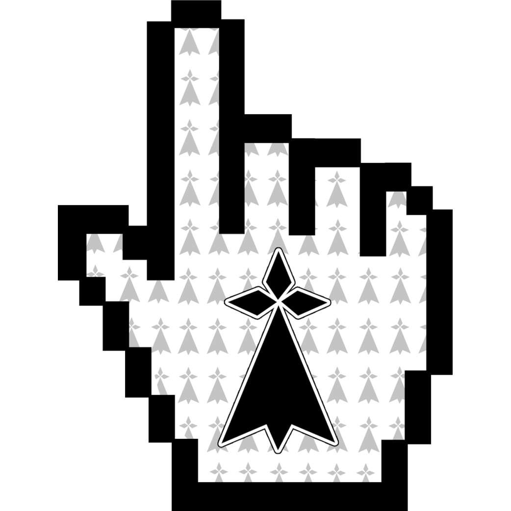 Curseur main hermine (10x6.3cm) - Sticker/autocollant