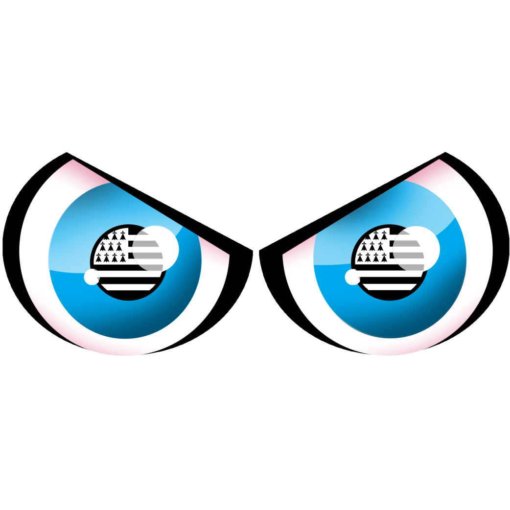 yeux drapeau breton (15x6cm) - Sticker/autocollant