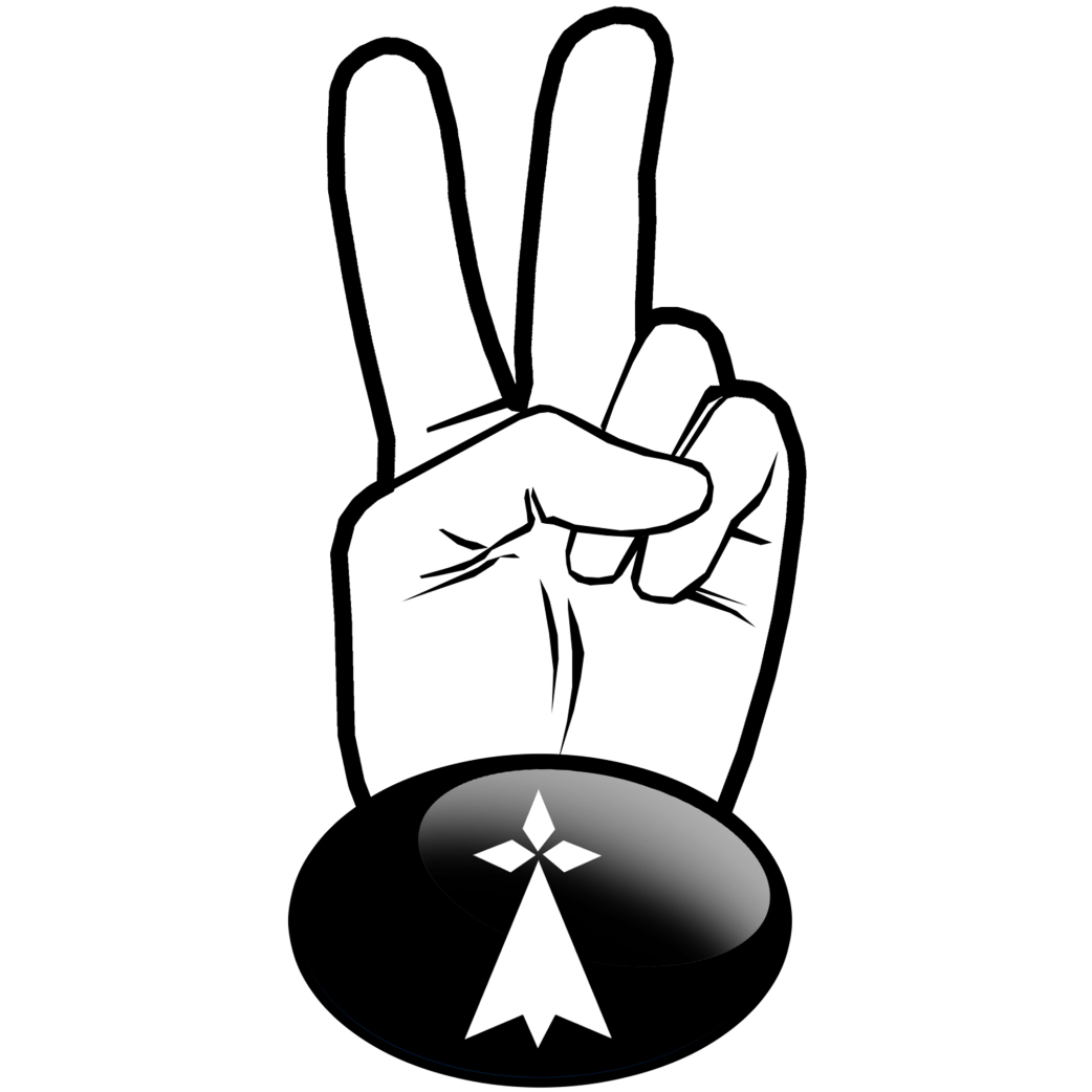 salut de motard hermine noir (5x2.5cm) - Sticker/autocollant