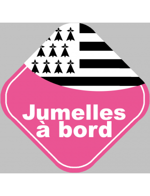 bébés à bord jumelles bretonnes (10x10cm) - Sticker/autocollant