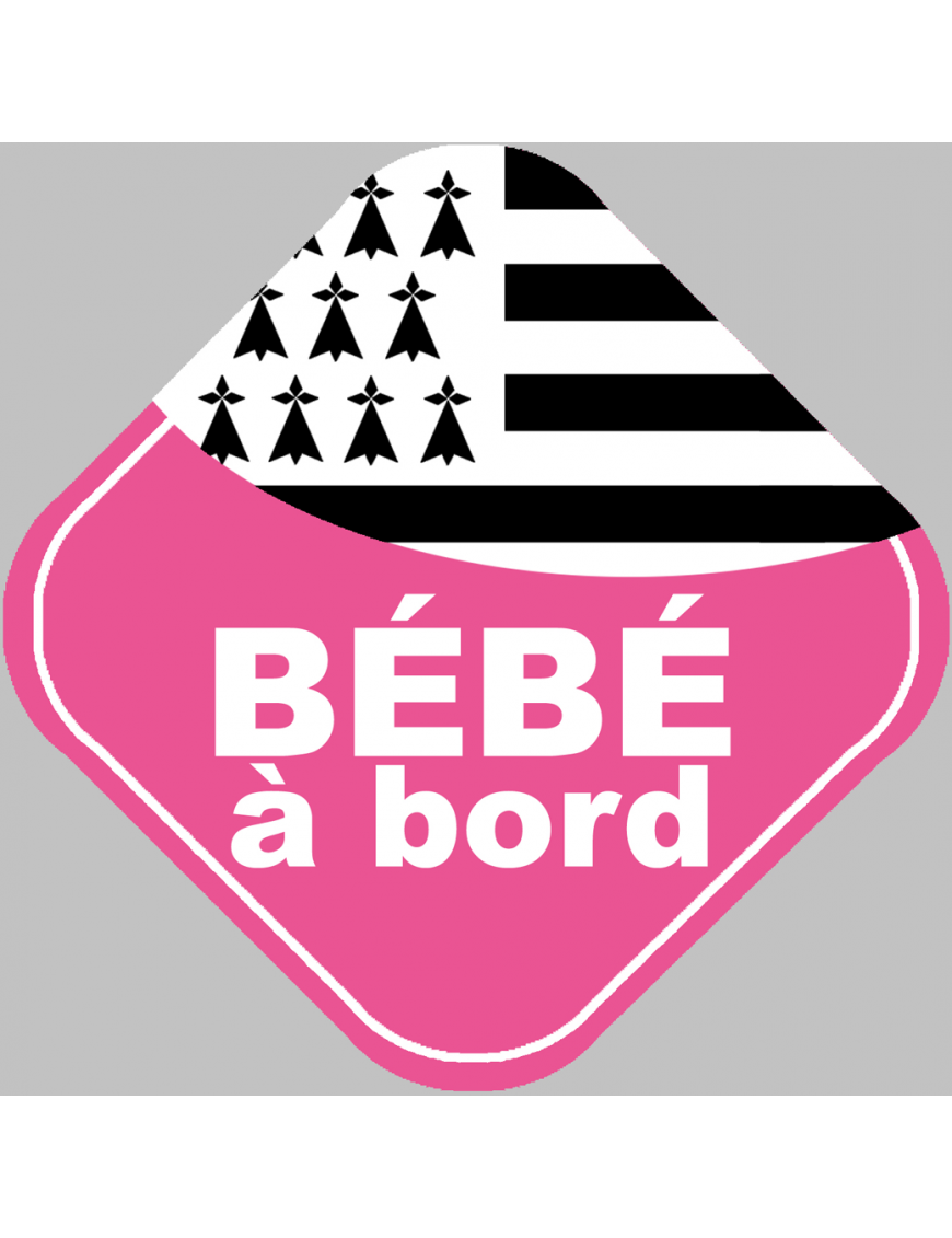 bébé à bord bretonne (10x10cm) - Sticker/autocollant