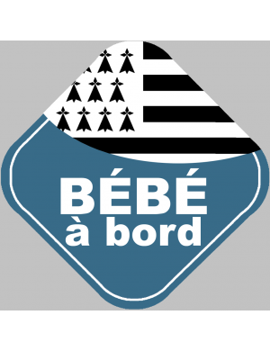 bébé à bord breton (15x15cm) - Sticker/autocollant