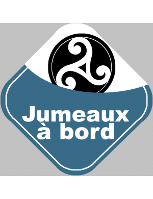 bébés à bord jumeaux triskel (10x10cm) - Sticker/autocollant