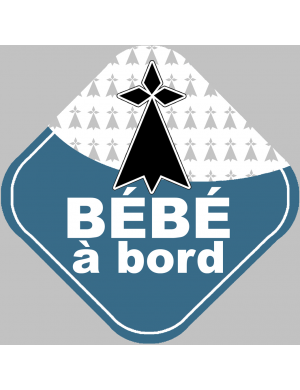 bébé à bord breton hermine (15x15cm) - Sticker/autocollant
