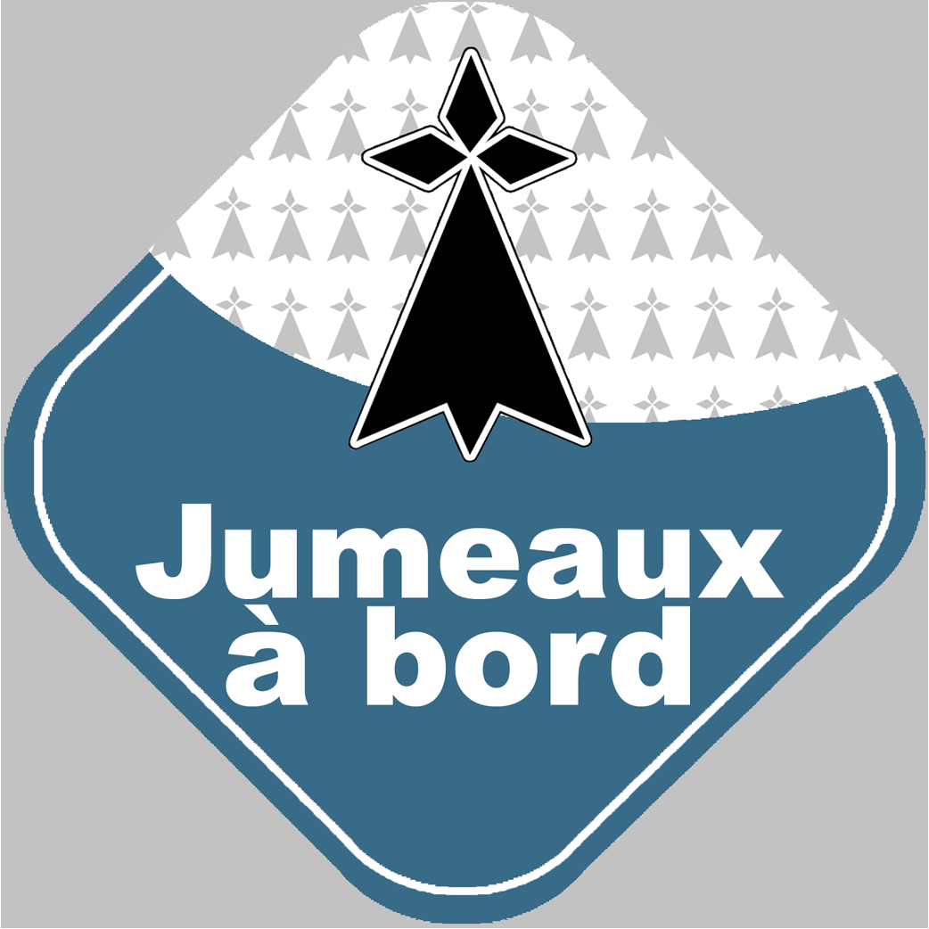 jumeaux bretons hermine (15x15cm) - Sticker/autocollant