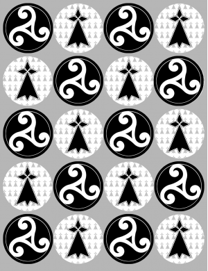 Triskèle et drapeau breton (20 stickers de 5cm) - Sticker/autocollant