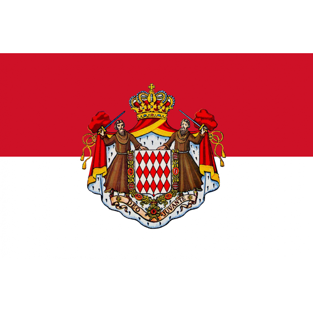 Drapeau Blason Monégasque (10x6cm) - Sticker/autocollant
