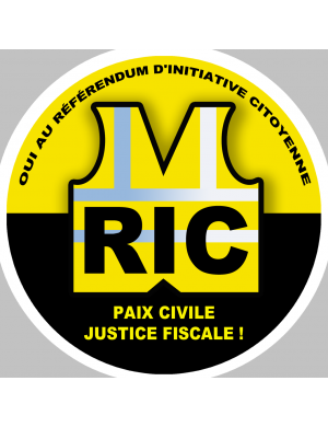 RIC Gilets jaunes (20cm) - Sticker/autocollant