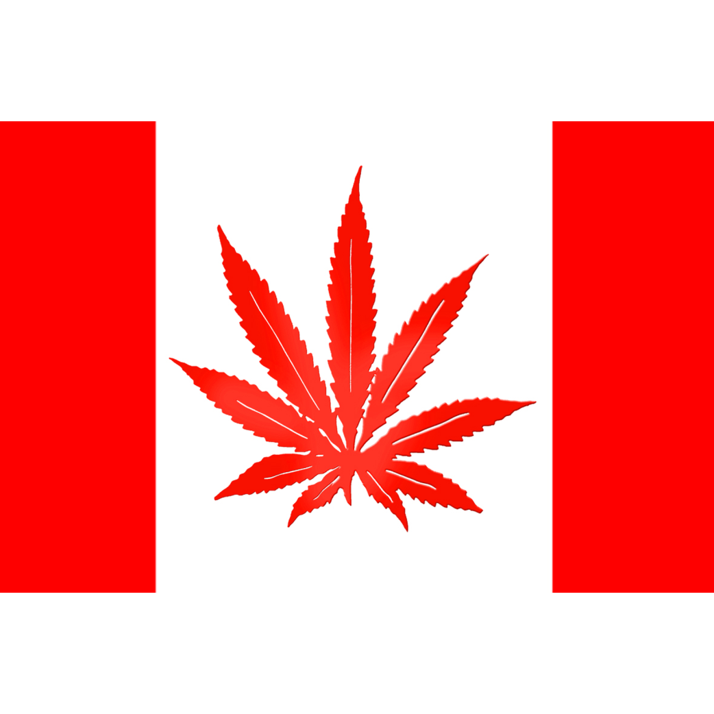 Drapeau canada canabis (15x10cm) - Sticker/autocollant