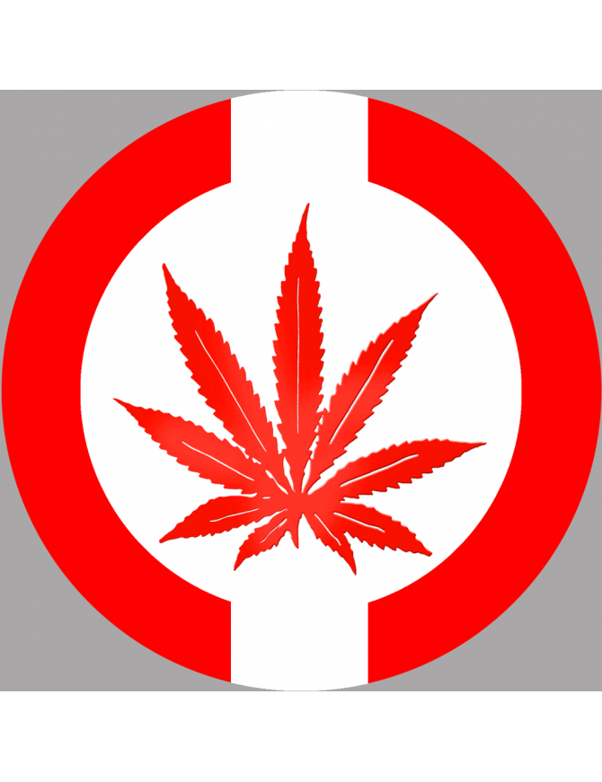 Drapeau canabis au canada (15x15cm) - Sticker/autocollant Drapeau canabis au canada (15x15cm) - Sticker/autocollant