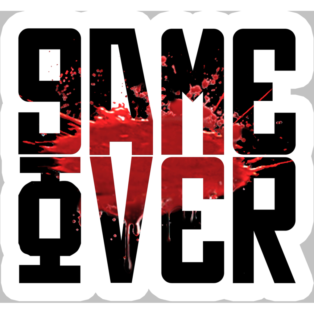 Game Over (20x20cm) - Sticker/autocollant