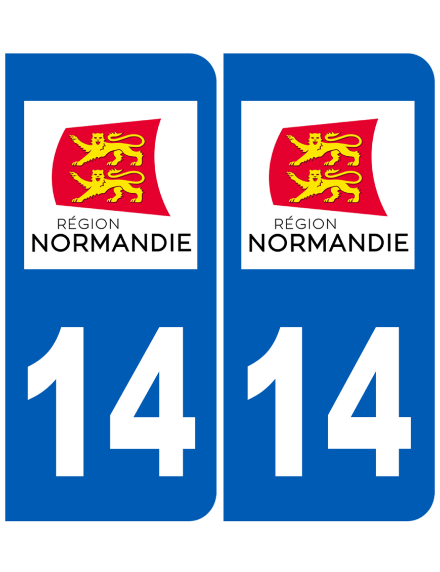 immatriculation 14 Normandie Sticker/autocollant