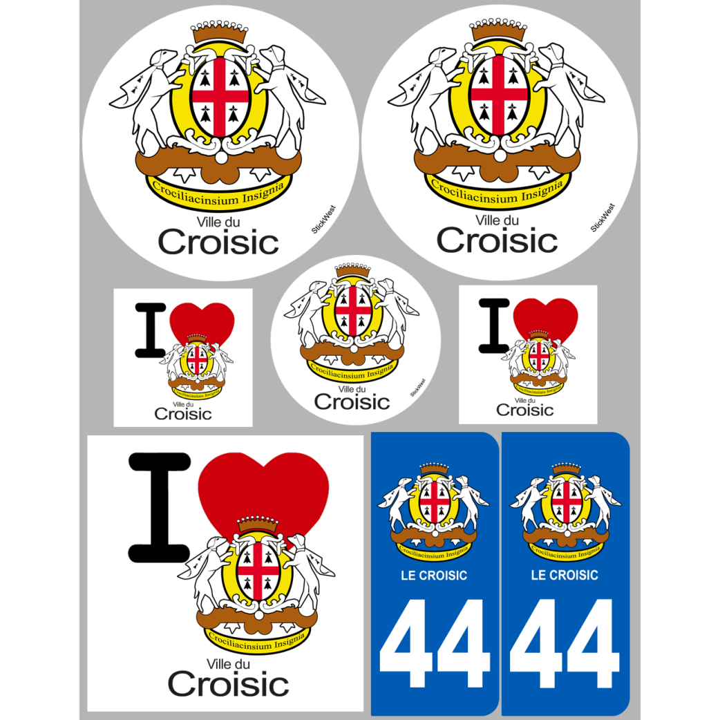 Le Croisic - 8 autocollants variés - Sticker/autocollant