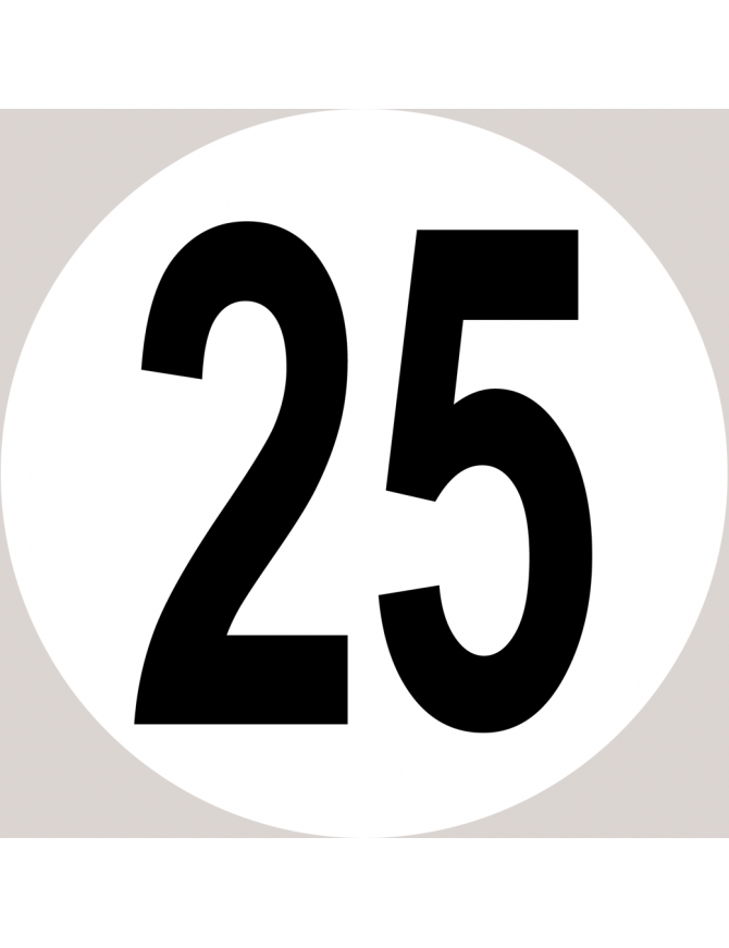 Disque de vitesse 25 - 10cm - Sticker/autocollant Disque de vitesse 25 - 10cm - Sticker/autocollant