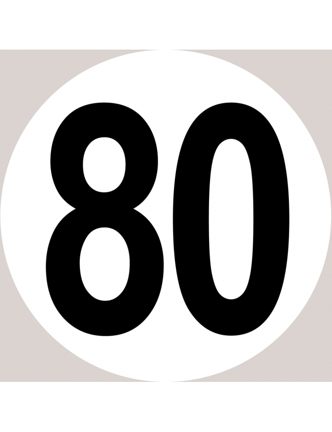 Disque de vitesse 80 - 20cm - Sticker/autocollant Disque de vitesse 80 - 20cm - Sticker/autocollant