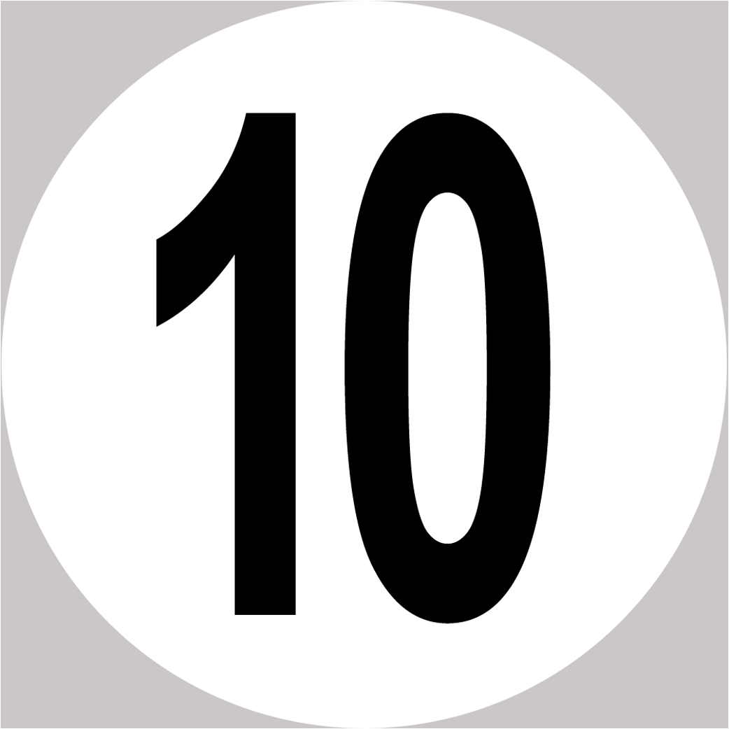 Disque de vitesse 10 - 10cm - Sticker/autocollant