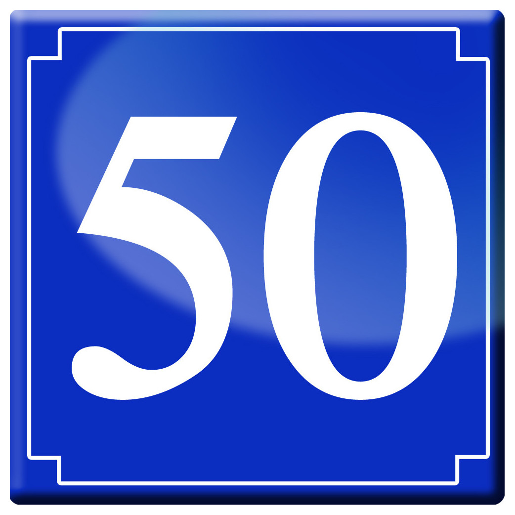 numéroderue50 - classique 10x10cm - Sticker/autocollant