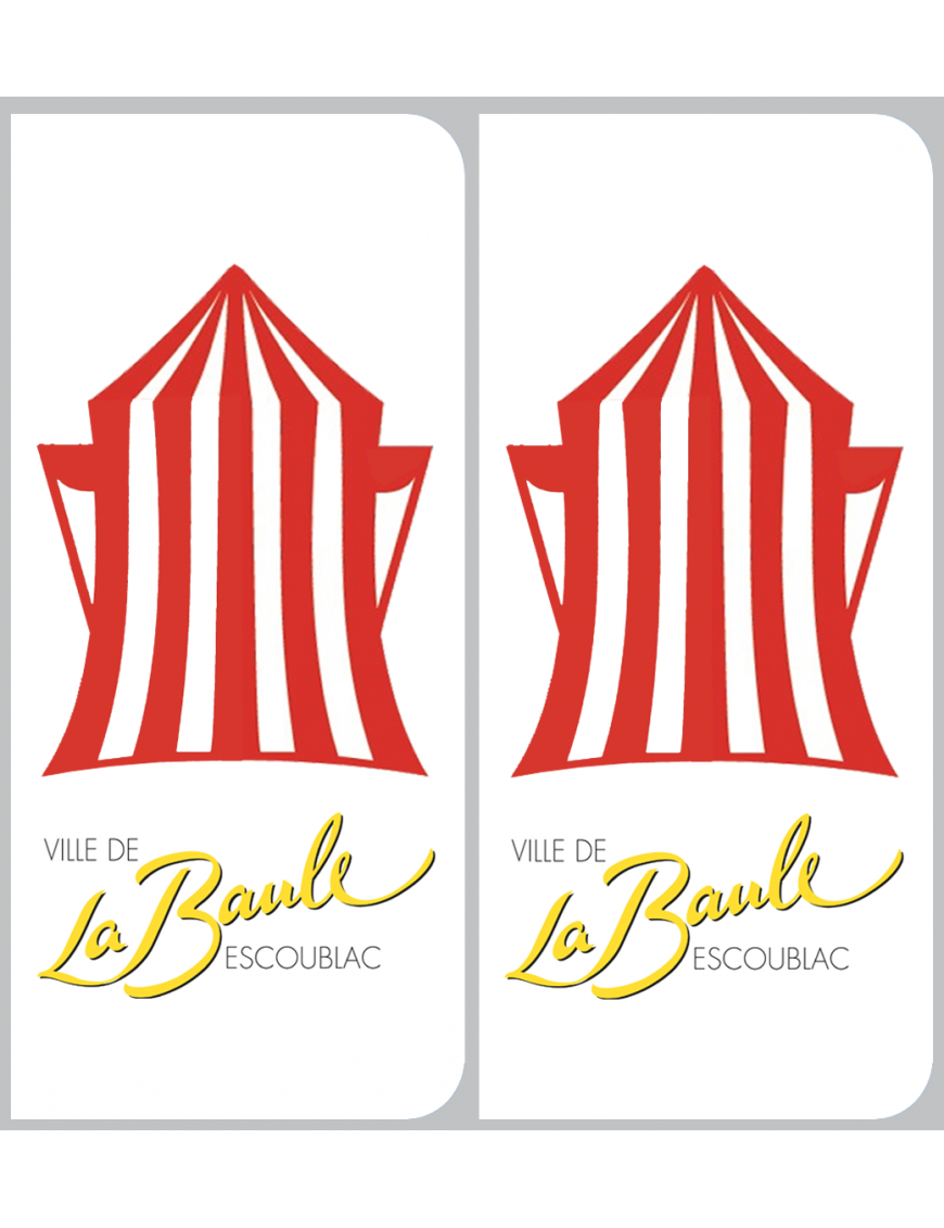 immatriculation La Baule Escoublac (2 logos 10,2x4,6cm) - Sticker/autocollant