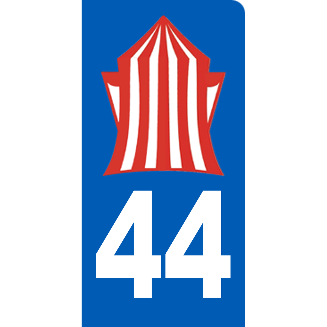 immatriculation motard la Baule 44 (6x3cm) - Sticker/autocollant