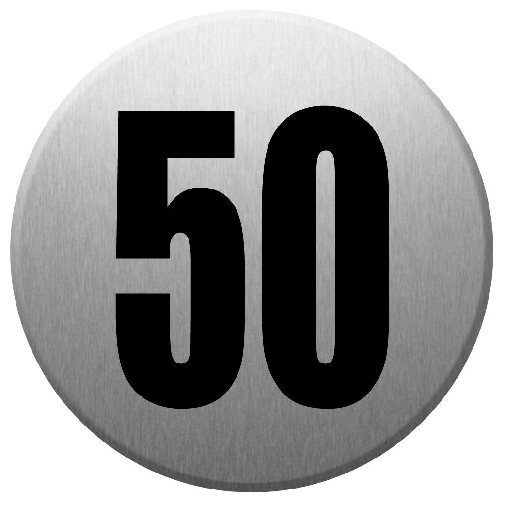 numéroderue50 - gris brossé 10x10cm - Sticker/autocollant