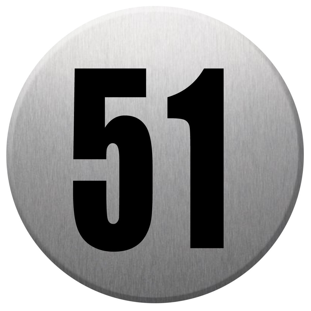 numéroderue51 - gris brossé 10x10cm - Sticker/autocollant