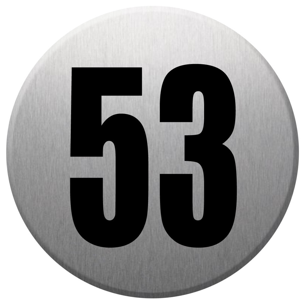 numéroderue53 - gris brossé 10x10cm - Sticker/autocollant