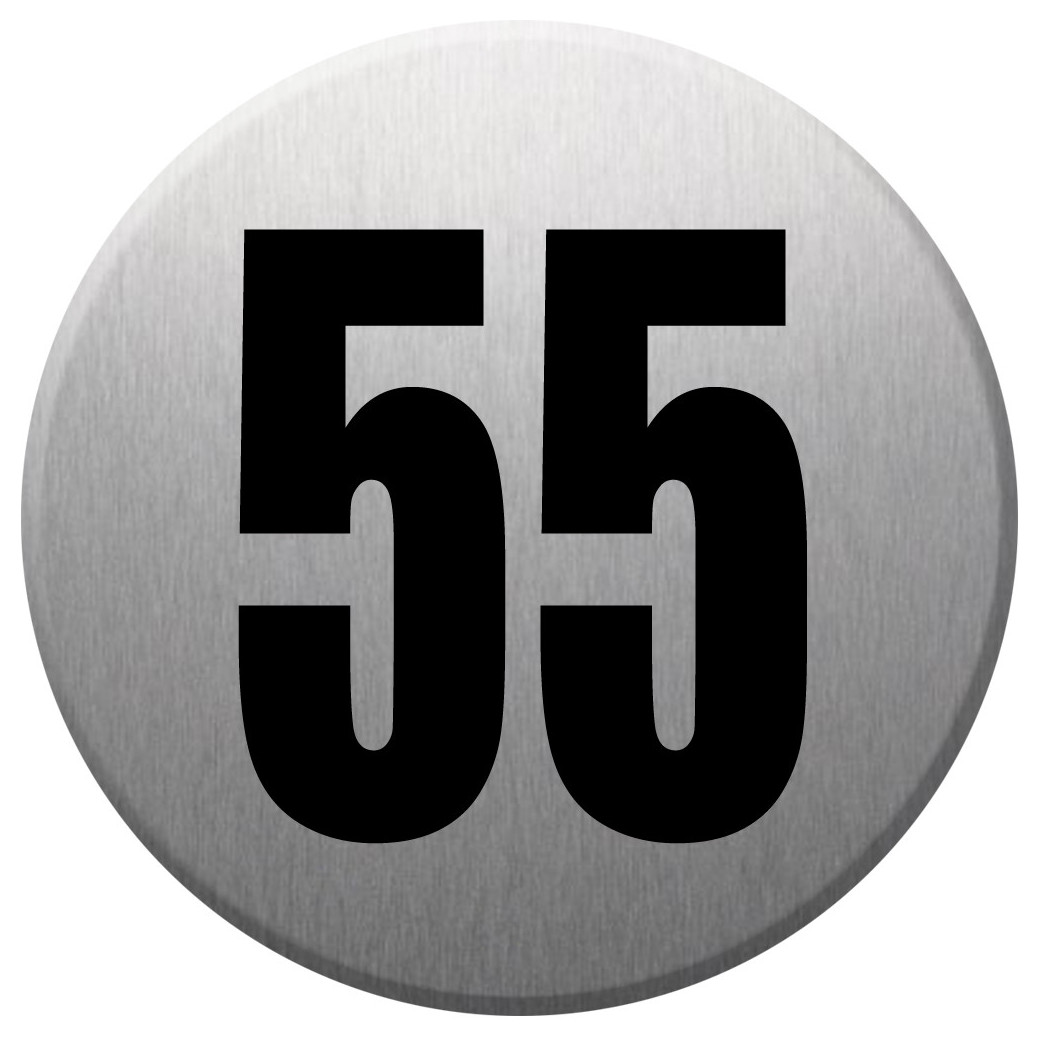 numéroderue55 - gris brossé 10x10cm - Sticker/autocollant