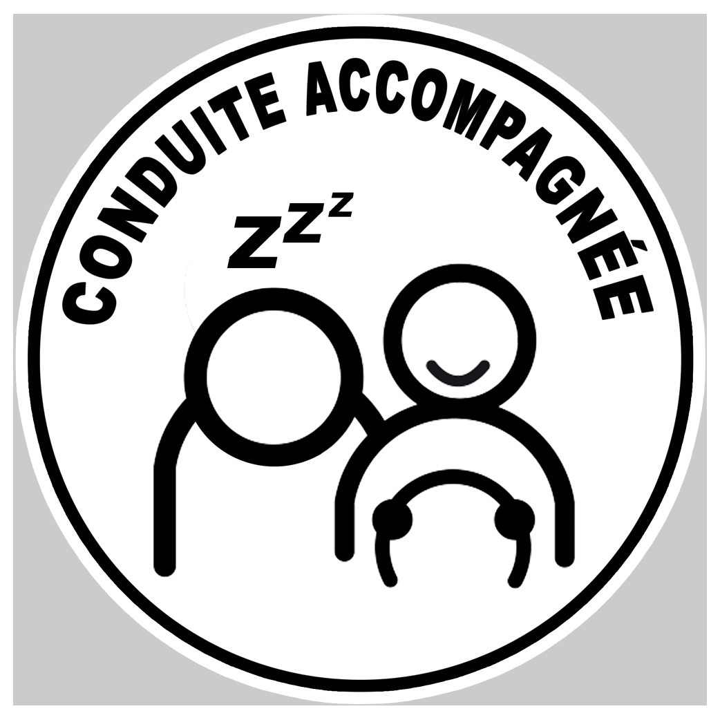 conduite demi accompagnée - 15cm - Sticker/autocollant