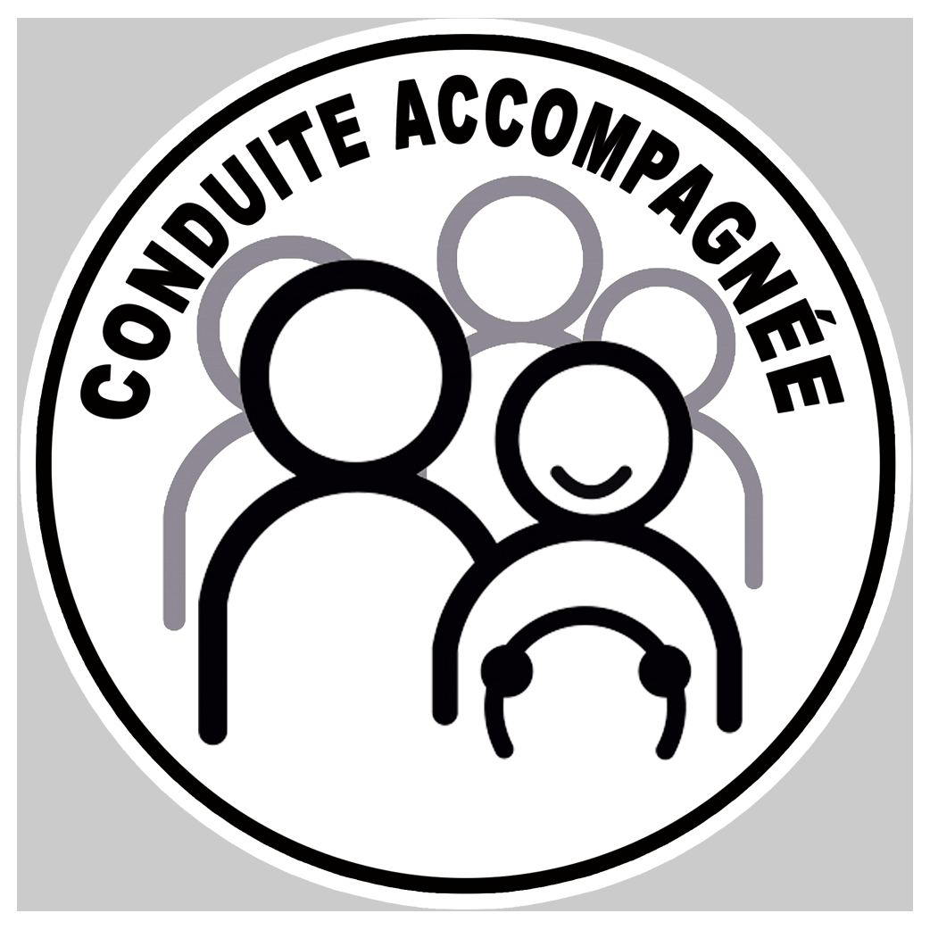 conduite accompagnée du dimanche - 15cm - Sticker/autocollant