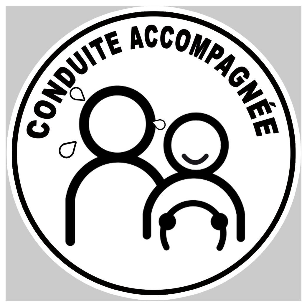 conduite accompagnée sortie de garage - 15cm - Sticker/autocollant