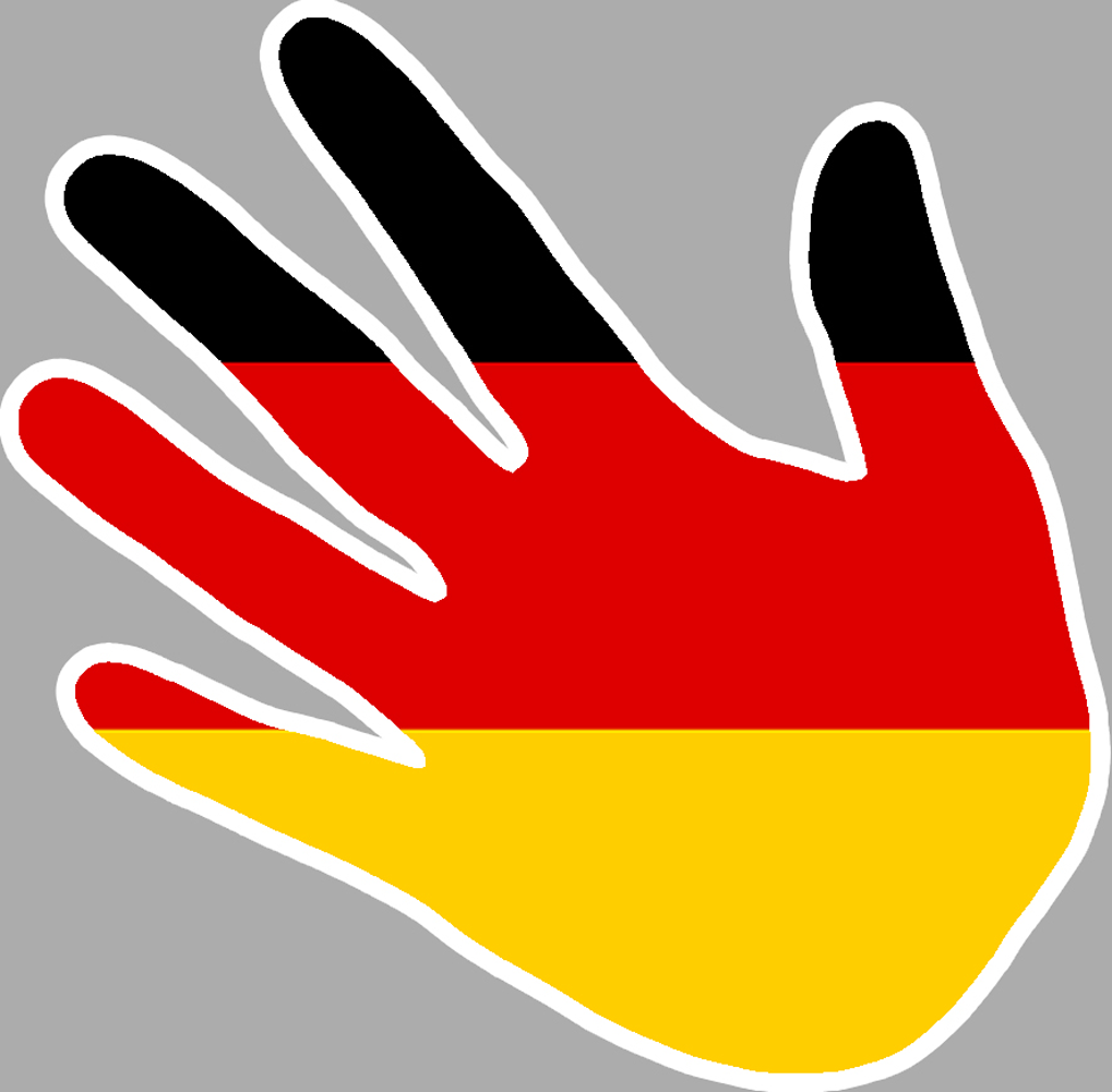 drapeau Allemand main - 15cm - Sticker/autocollant