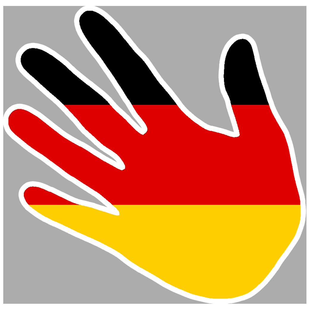 drapeau Allemand main - 10cm - Sticker/autocollant