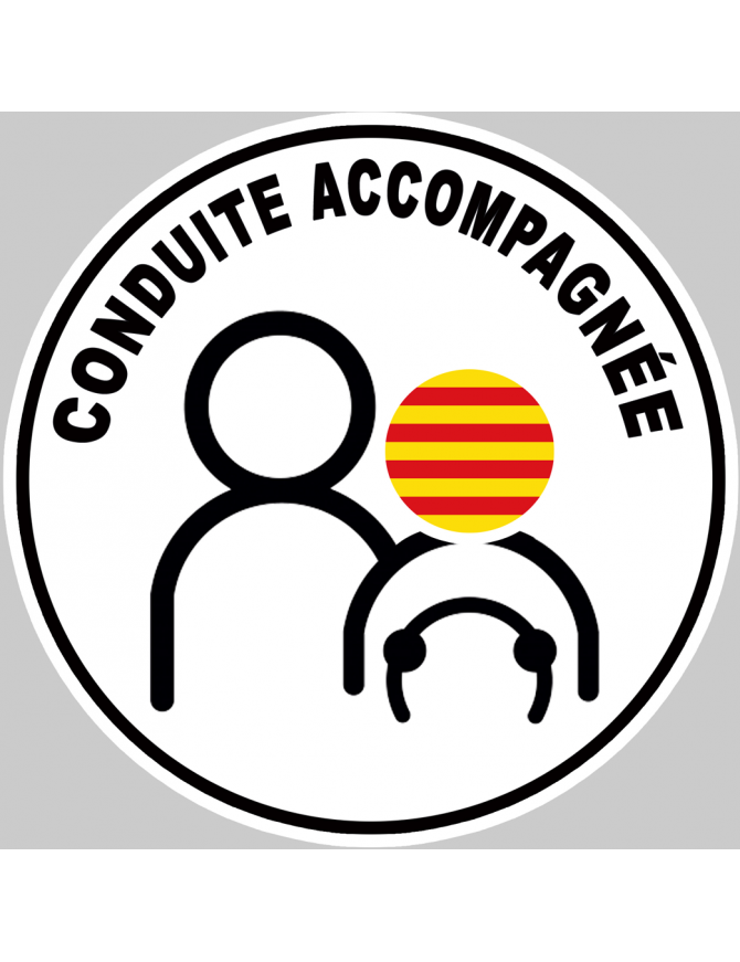 Conduite accompagnée catalane - 15cm - sticker/autocollant Conduite accompagnée catalane - 15cm - sticker/autocollant