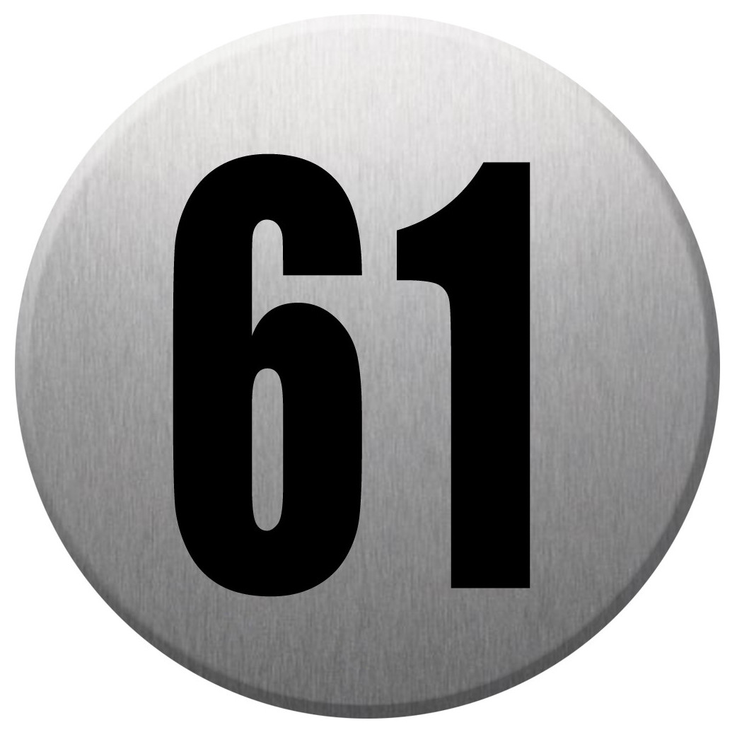 numéroderue61 - gris brossé 10x10cm - Sticker/autocollant