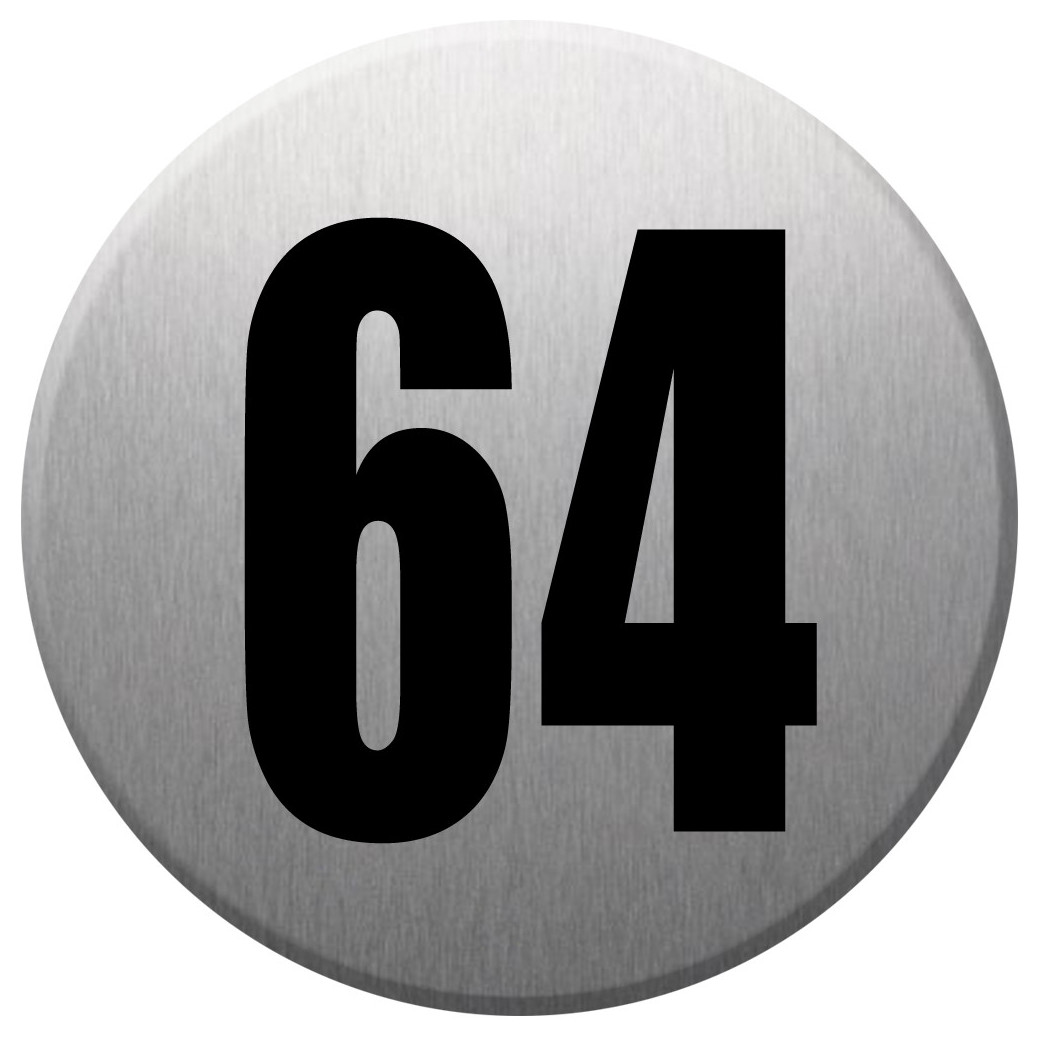 numéroderue64 - gris brossé 10x10cm - Sticker/autocollant