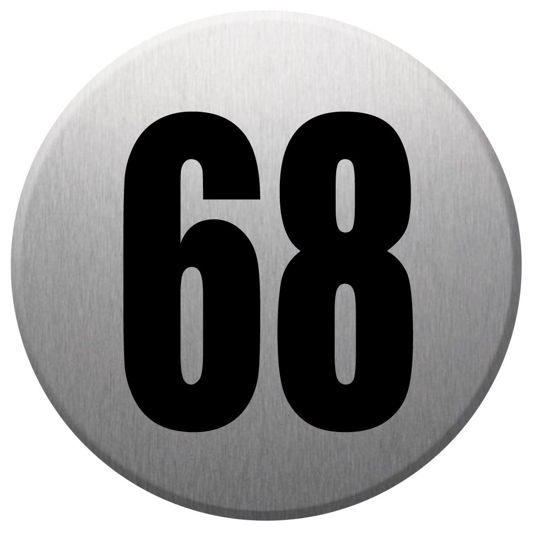 numéroderue68 - gris brossé 10x10cm - Sticker/autocollant