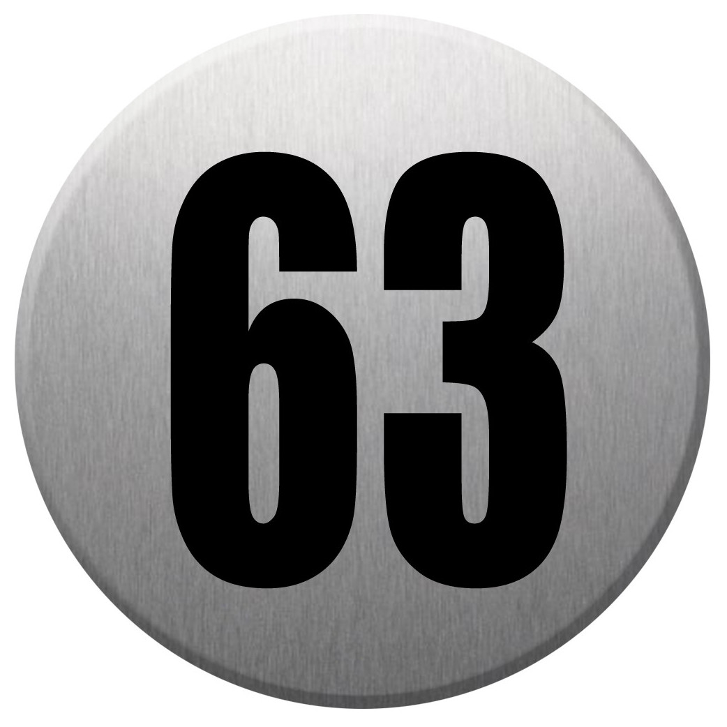 numéroderue63 - gris brossé 10x10cm - Sticker/autocollant